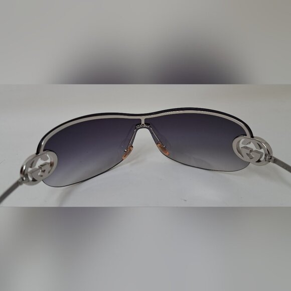 Gucci Women\'s Sunglasses Vintage Y2K Shield Wrap Silver Purple Gradient GG2773/S main image 16